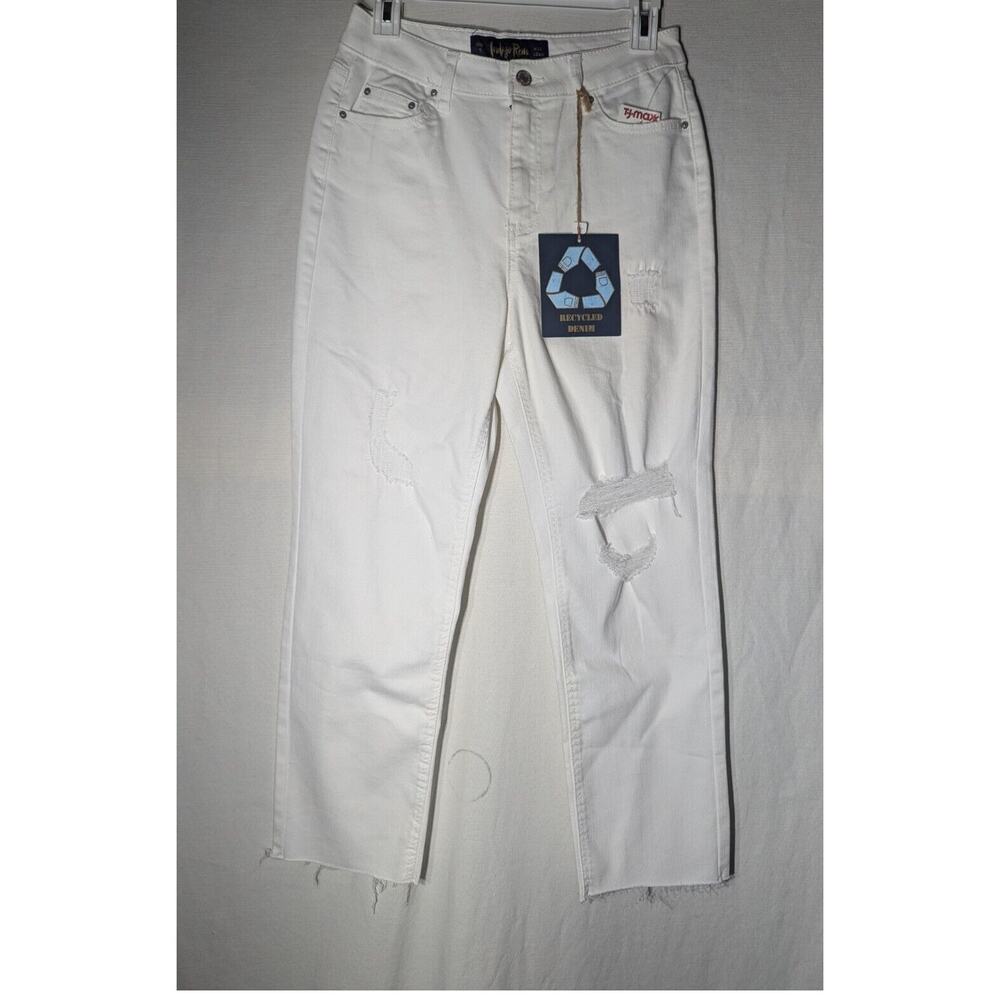 Indigo Rein Juniors Super High Rise Straight Leg crop Jeans Sz 9 distressed NWT